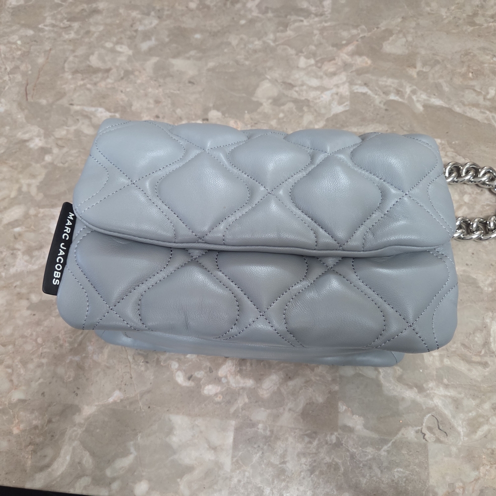 Marc Jacobs Light Grey Quilted Crossbody Bag